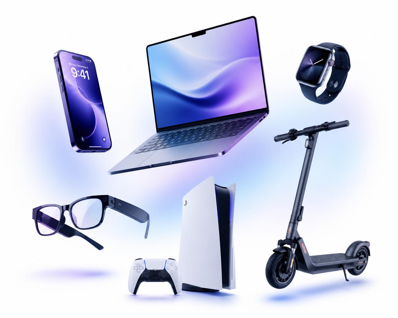Smartphone, notebook, chytré hodinky, chytré brýle, herní konzole a elektrokoloběžka jako benefit k firemnímu řešení